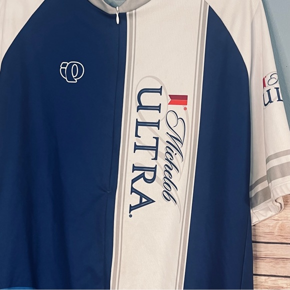 PEARL iZUMi Cycling Jersey Michelob Ultra Size XXL Blue White - Picture 6 of 6